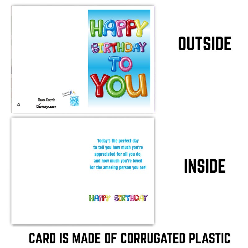 VictoryStore Jumbo Birthday Cards: Giant Birthday Card (Balloon Letters) Oversized Greeting Card With Envelope, American Made (24x36 Inches) - Image 4